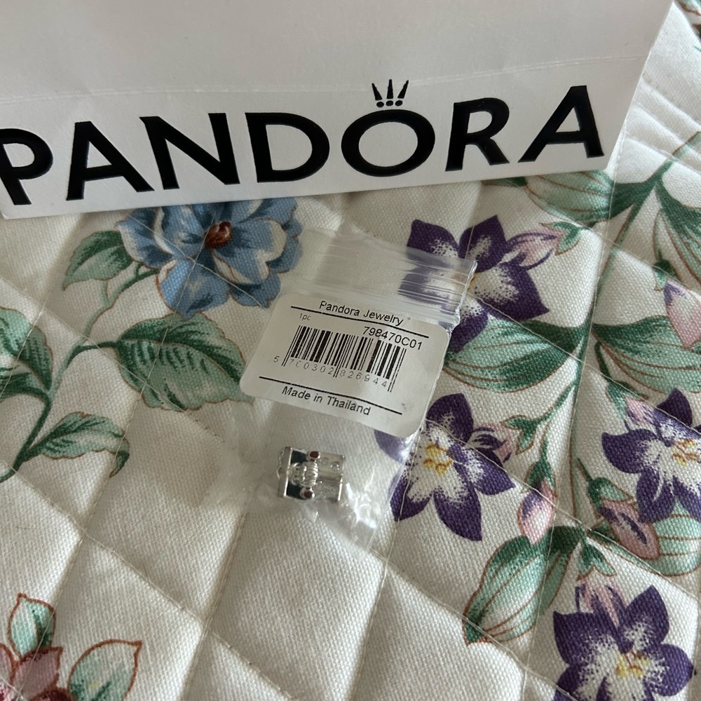 Pandora Silver Santa Charm with Red Accents. NWT. RETIRED